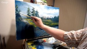 ? ХуДоЖнИкИ Как написать картину маслом / Деревенский пейзаж с мостиком / Александр Григорьев