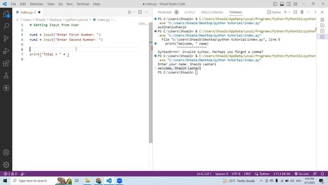 Python Tutorial for Beginners in Urdu | How to Get Input from Users in Python