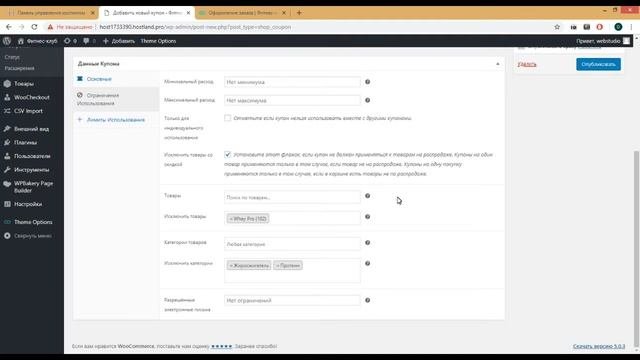12. Как добавлять, использовать купоны в онлайн-магазине на WooCommerce. Настройка скидок на покупк
