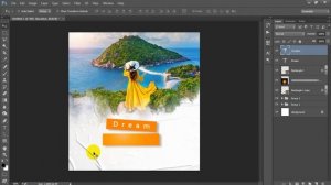 Social Media Travel Banner Post Design in Photoshop Tutorial