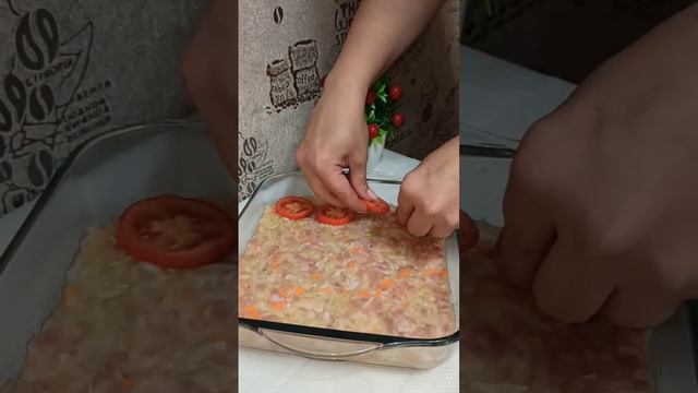 Запеканка с фаршем и кабачком😋