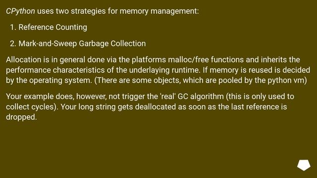 Garbage collection in Python for Linux