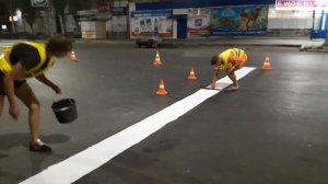 Нанесение пластиковой разметки. Ремонт дорог Мелитополь.