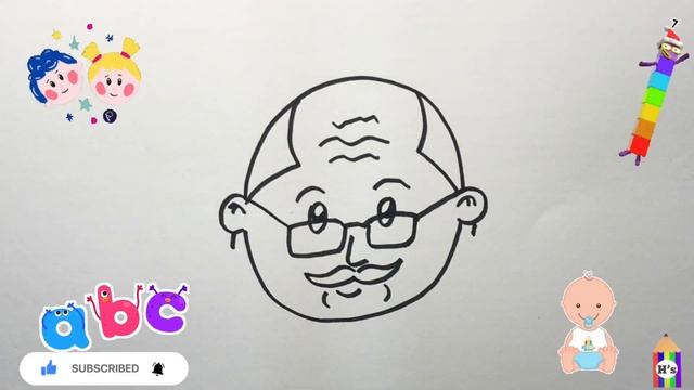How To Draw Grand Father | Bolalar uchun bobo otasini rasm chizish | нарисовать дедушку для детей смотреть онлайн