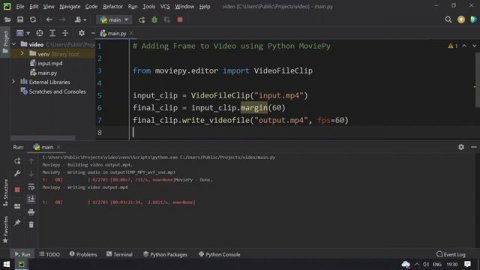 Adding Frame to Video using Python MoviePy