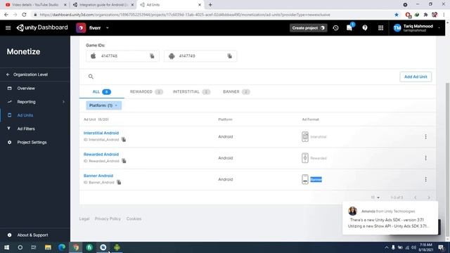 How to implement Unity Interstitial Ads in Android Studio | codetrix