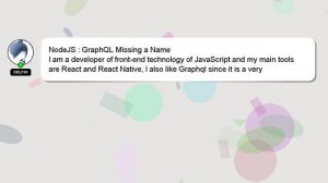 NodeJS : GraphQL Missing a Name