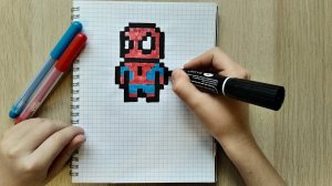 КАК НАРИСОВАТЬ ЧЕЛОВЕКА ПАУКА - рисуем по клеточкам // how to draw