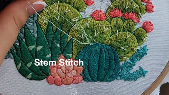 HOW TO STITCH a CACTUS 🌵 Hand Embroidery Tutorial for Beginners | Cactuses and Succulents Pattern смотреть онлайн