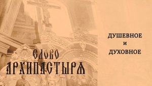 Слово Архипастыря: Душевное и духовное