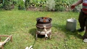 Печь из автомобильных дисков 2 часть.