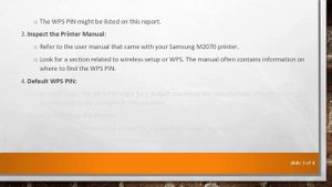 Finding the WPS PIN on Samsung M2070 Printer
