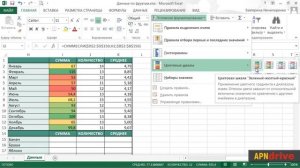 48. Вставка небольших диаграмм, цв. индикаторов и иконок в ячейку MS Excel 2013/2016