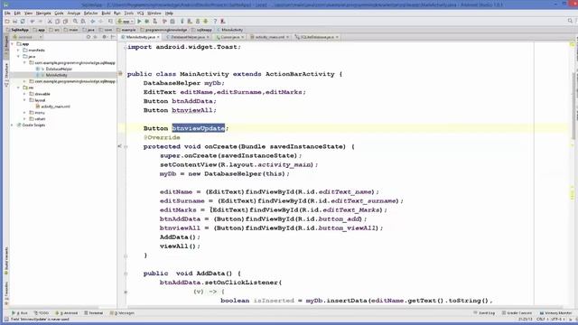Android SQLite Database Tutorial 5 # Update values in SQLite Database table using Android смотреть онлайн
