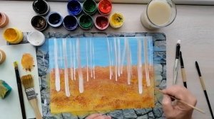 "Осень в берёзовой роще". Нетрадиционное рисование для дошколят.