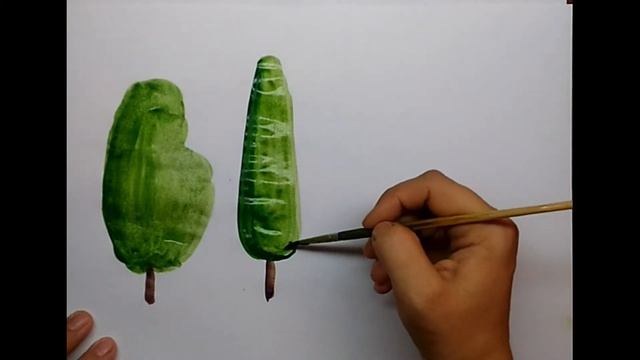Как нарисовать дерево // 4 формы // Самое простое дерево // Как научиться рисовать
