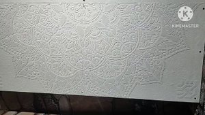 декоративное панно из декоративной штукатурки и трафарета 1/6