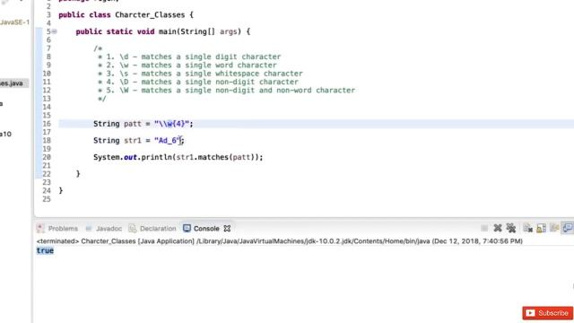 what are character classes in regex || Java Tutorial for beginners