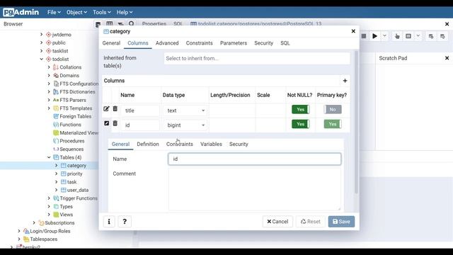 Как создать поле ID Autoincrement в PostgreSQL (2021) с помощью pgAdmin