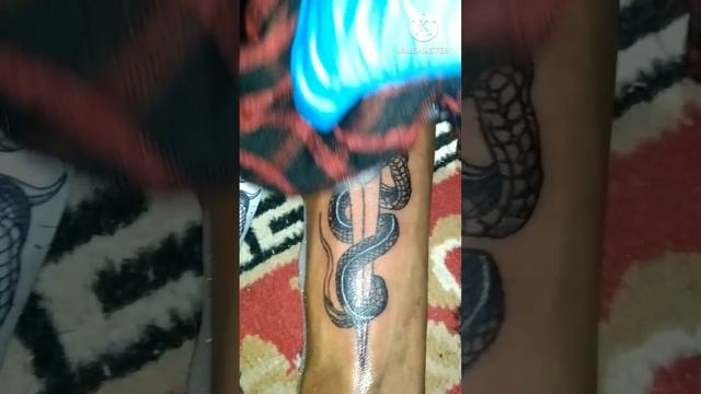 Snake dagger tattoo on hand #shorts #tattoo #tattoodesign