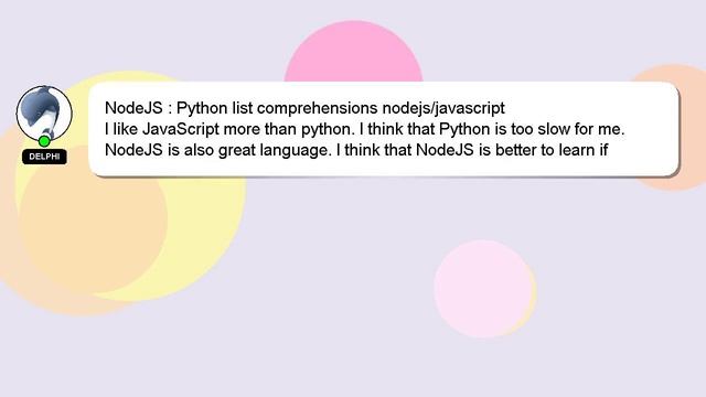 NodeJS : Python list comprehensions nodejs/javascript смотреть онлайн