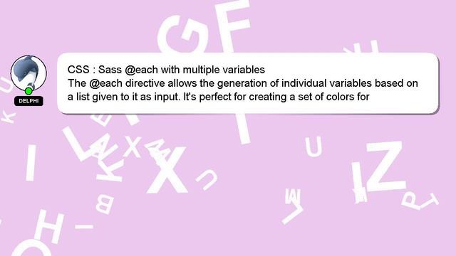 CSS : Sass @each with multiple variables