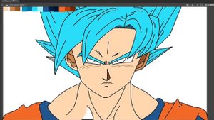 Drawning Goku super saiyan blue from dragon ball super