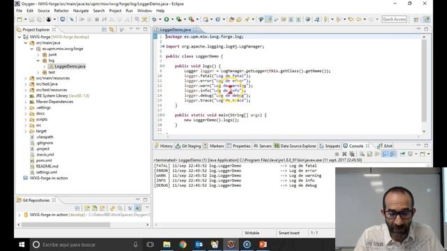 IDE con Eclipse, Java y logs смотреть онлайн