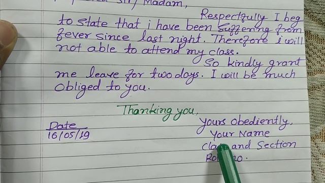 Leave application in English || छुट्टी के लिए अंग्रेजी में आवेदन पत्र कैसे लिखें?? смотреть онлайн