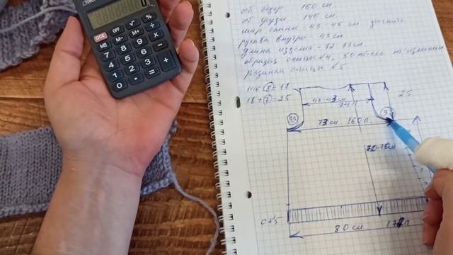 Видео № 1. Деталь спинки для кардигана большого размера.