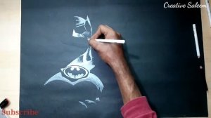 Batman Sketch | How to draw Batman | Drawing on Black Paper | The Dark Knight