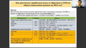 Как рассчитать заработную плату от обратного в ТОО на общеустановленном режиме на 2023 год