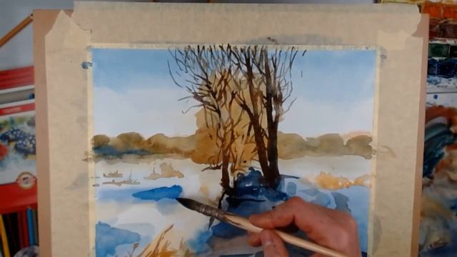 Акварель и акварельные карандаши. Видео МК . Урок