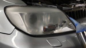 Город Братск. DENAUTO BRATSK. Полировка фар автомобиля Митсубиси Аутлендер с нанесением керамики