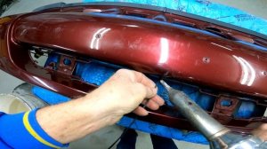 Ремонт бампера из ABS пластика, автомобиля Mersedes ML 163