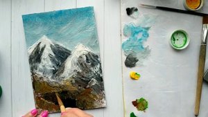 Как нарисовать горы цветы Пейзаж рельефная