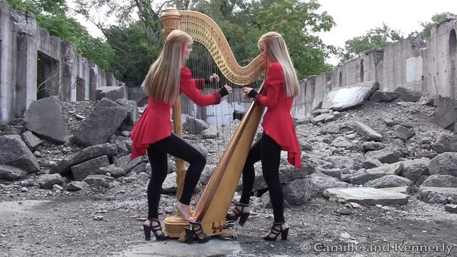 Metallica One - 2 Girl 1 Harp (Harp Twins) Harp Metal Music