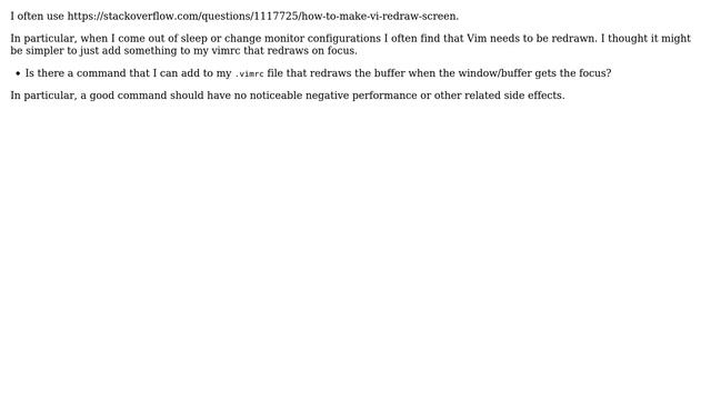 Unix & Linux: How to automatically refresh Vim on buffer/window focus? смотреть онлайн