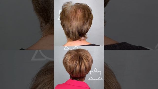 Женская накладка для волос. До и после. Глубокая женская накладка из натуральных славянских волос.