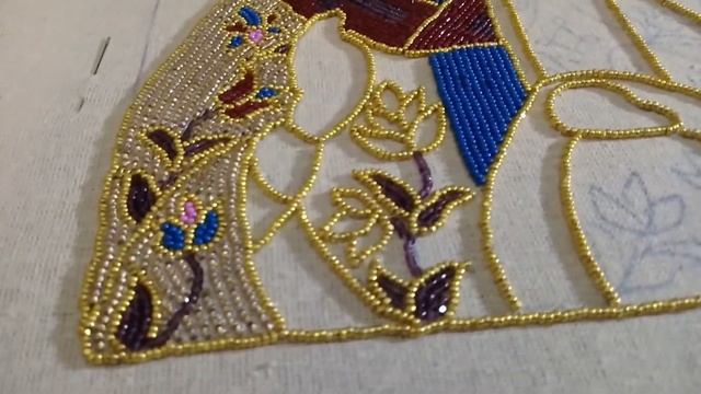 Вышивка иконы Николай Чудотворец бисером. Немного рассказываю про размер бисера в вышивке икон. смотреть онлайн