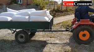 Минитрактор SHIFENG SF-240 и самодельный прицеп тянут полторы тонны