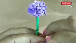 How to make Allium Giganteum Flower Plant with foam clay #how #art #diy #craft #clay #handmade
