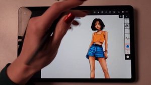 Раскрашиваем иллюстрацию в Infinite Painter. Референс в описании