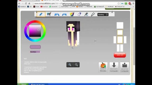 Fast Minecraft Emo Girl Skin Making смотреть онлайн