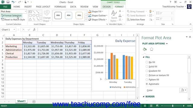 Excel 2013 Tutorial Formatting The Chart and Plot Areas Microsoft Training Lesson 28.14 смотреть онлайн