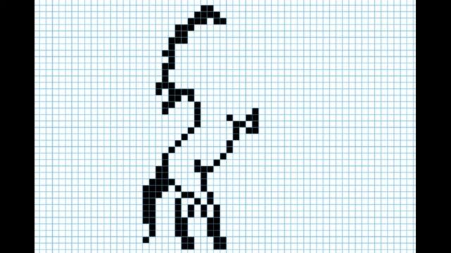 Как нарисовать коня. Рисунки по клеточкам смотреть онлайн