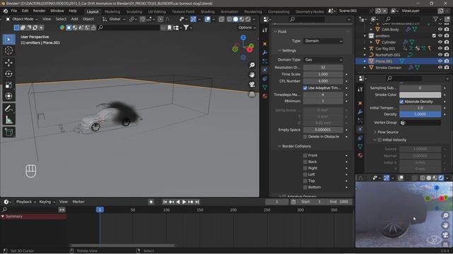 Blender tire smoke effect tutorial | Tire burnout effect tutorial