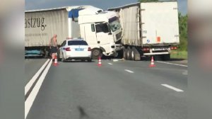 Две фуры, микроавтобус и легковая машина врезались друг в друга на трассе М-5 «Урал» под Рязанью