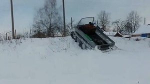 Самодельный гусеничный вездеход по снегу часть 2