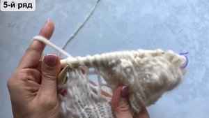 Узор спицами крупные листья Кучинелли + схема. Подробный попетельный МК!